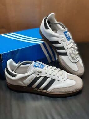 Adidas Samba OG White Black Gum Sole Sneakers – B75806 – Men’s Size 10.5